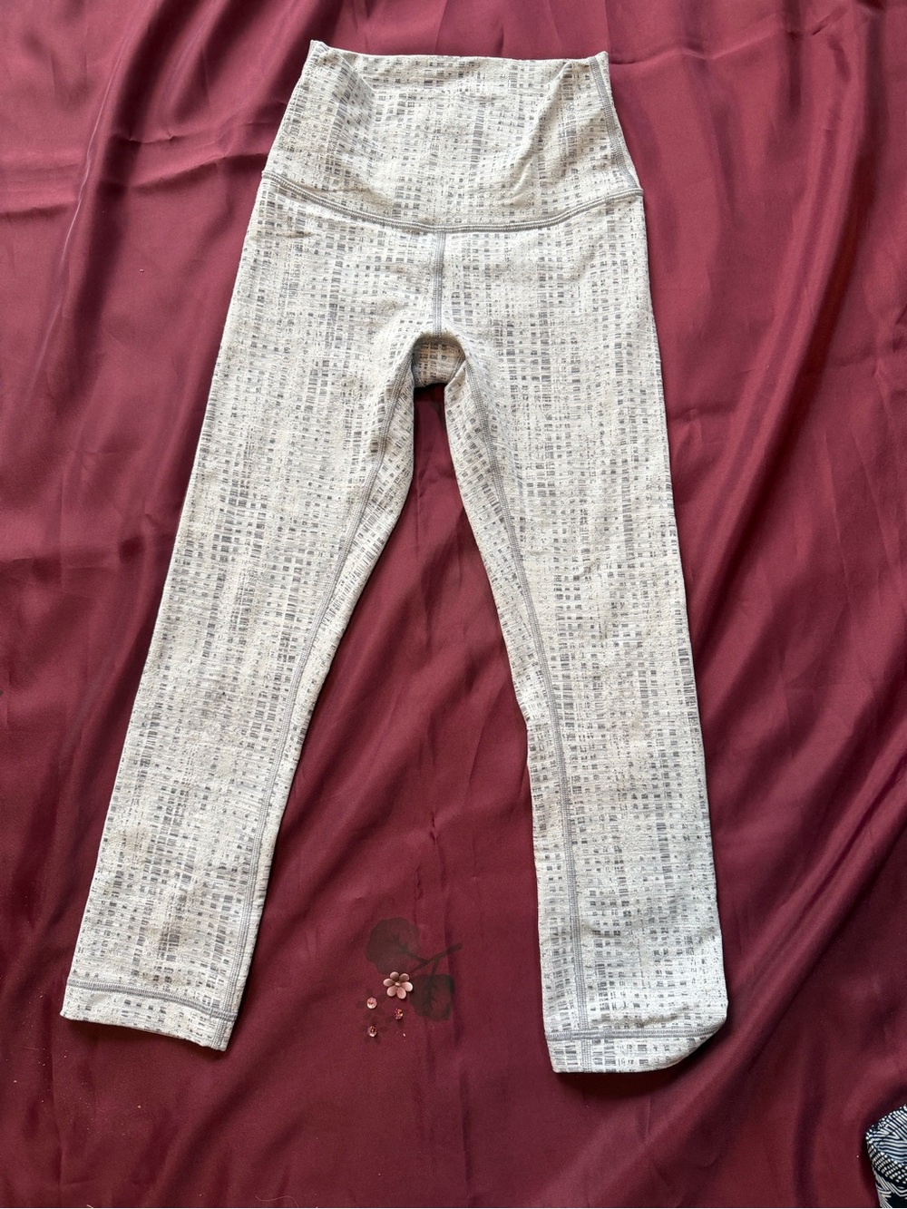 Light Gray Patterned High-Rise Leggings
